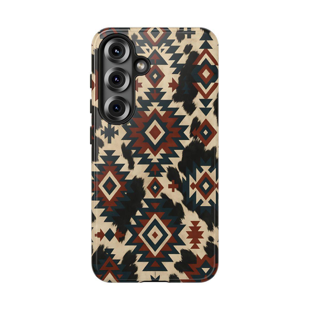 Rust Aztec + Cowhide Tough Case