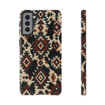 Rust Aztec + Cowhide Tough Case