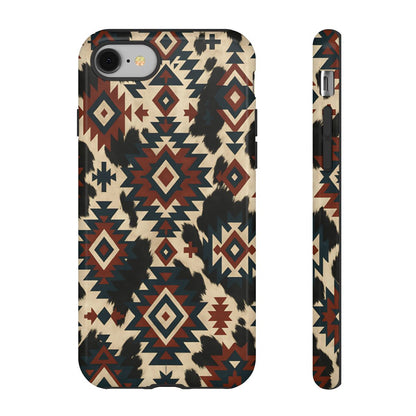 Rust Aztec + Cowhide Tough Case