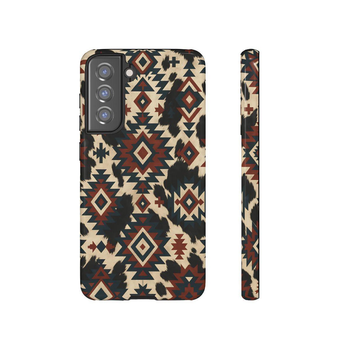 Rust Aztec + Cowhide Tough Case