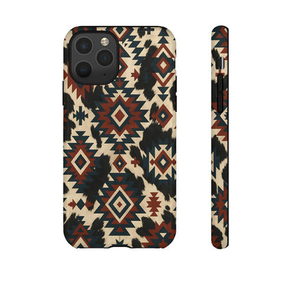 Rust Aztec + Cowhide Tough Case