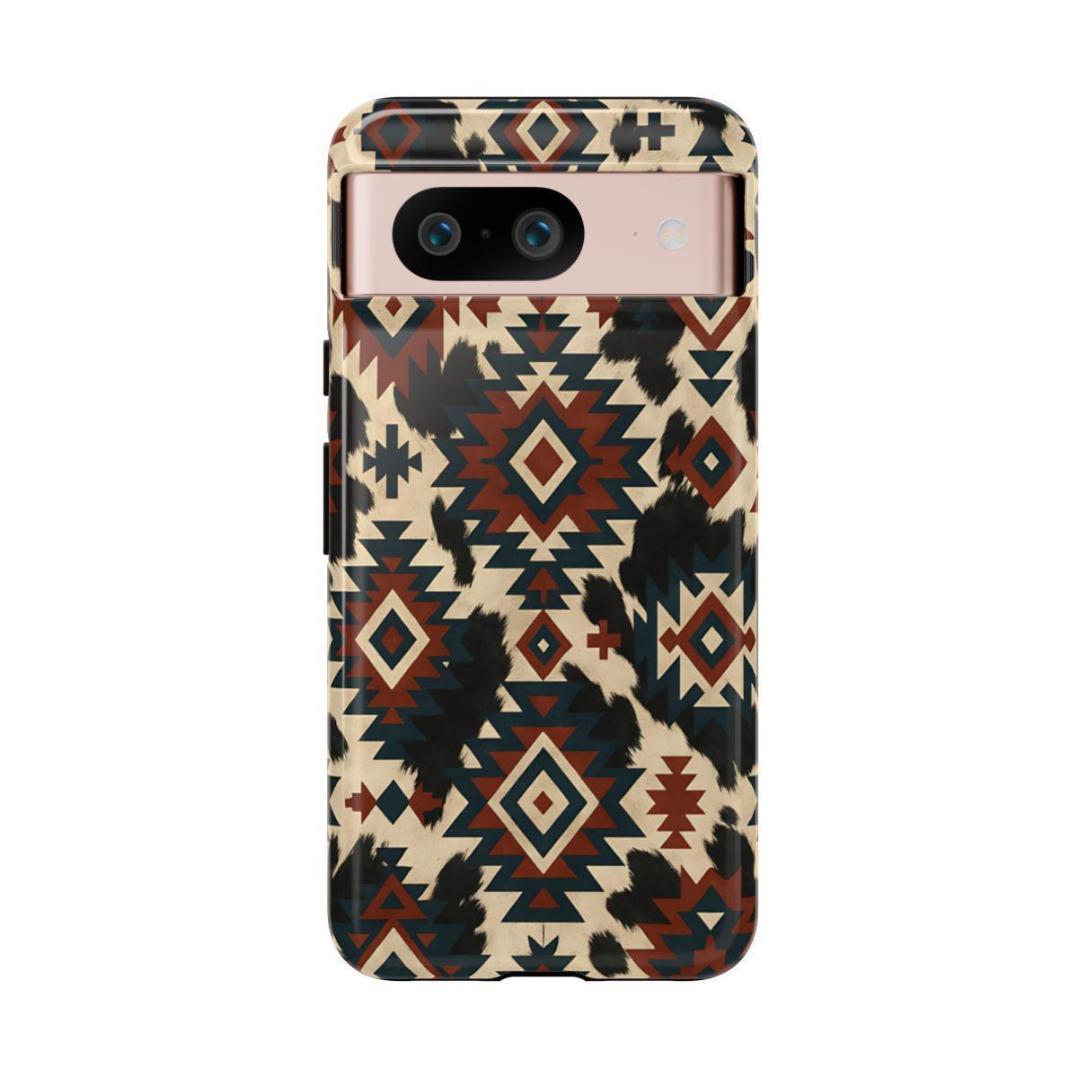 Rust Aztec + Cowhide Tough Case