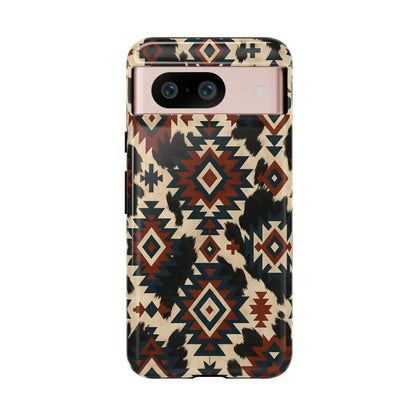 Rust Aztec + Cowhide Tough Case
