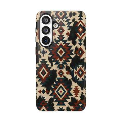 Rust Aztec + Cowhide Tough Case
