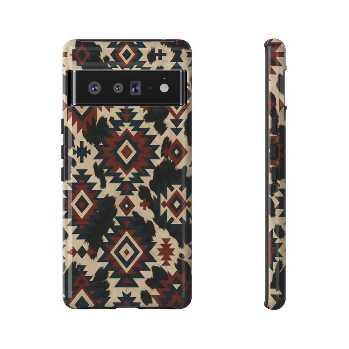 Rust Aztec + Cowhide Tough Case