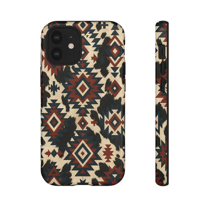 Rust Aztec + Cowhide Tough Case