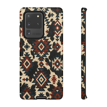 Rust Aztec + Cowhide Tough Case
