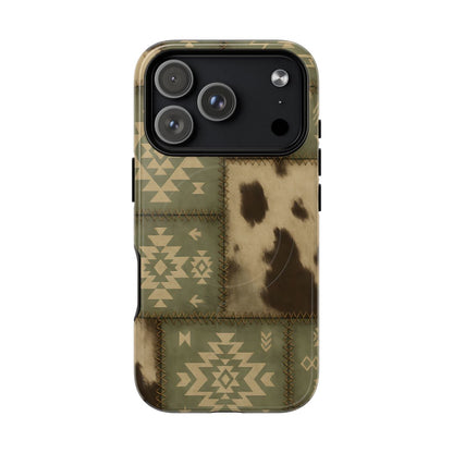 Rustic Sage Patchwork Magnetic Case