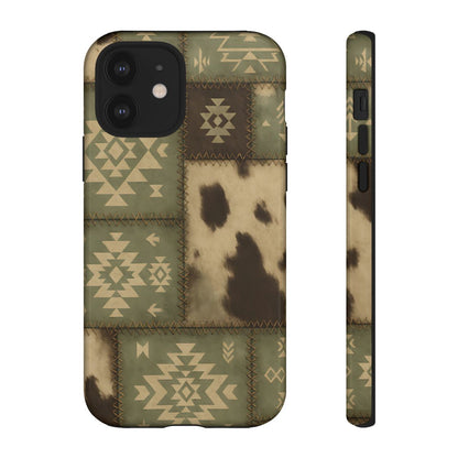Rustic Sage Patchwork Tough Phone Case