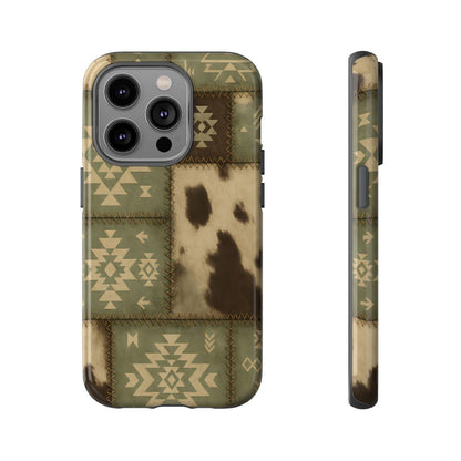 Rustic Sage Patchwork Tough Phone Case