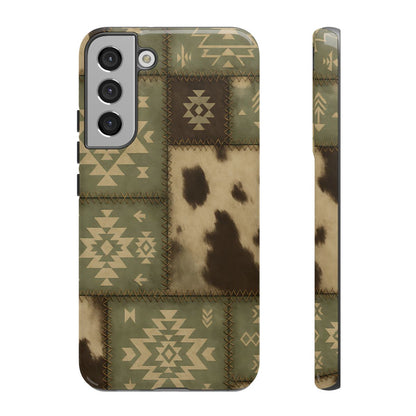 Rustic Sage Patchwork Tough Phone Case