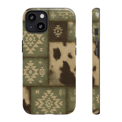 Rustic Sage Patchwork Tough Phone Case