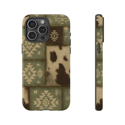 Rustic Sage Patchwork Tough Phone Case