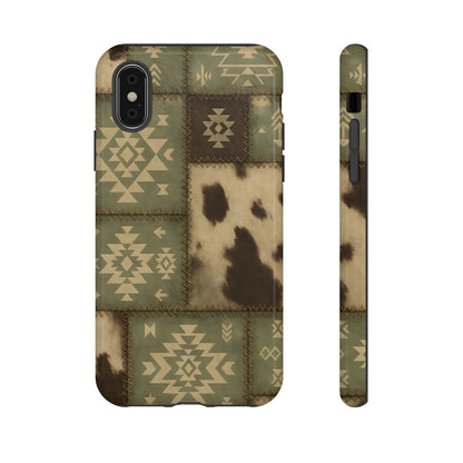 Rustic Sage Patchwork Tough Phone Case