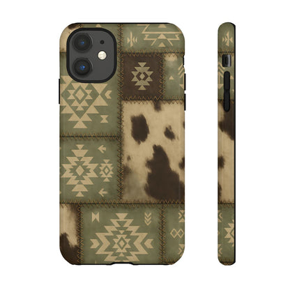 Rustic Sage Patchwork Tough Phone Case