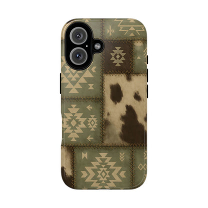 Rustic Sage Patchwork Tough Phone Case