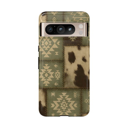 Rustic Sage Patchwork Tough Phone Case