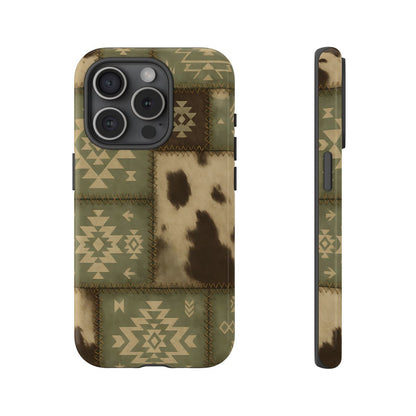 Rustic Sage Patchwork Tough Phone Case