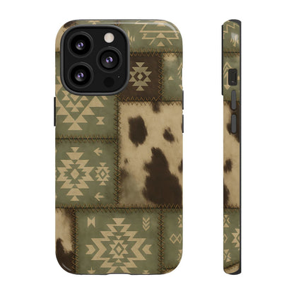 Rustic Sage Patchwork Tough Phone Case