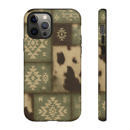 Rustic Sage Patchwork Tough Phone Case