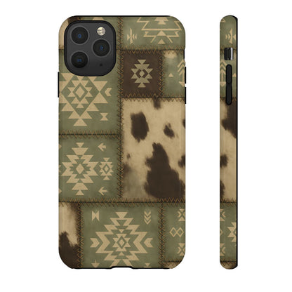 Rustic Sage Patchwork Tough Phone Case