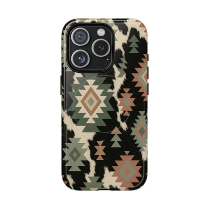 Sage Aztec + Cowhide Magnetic Case