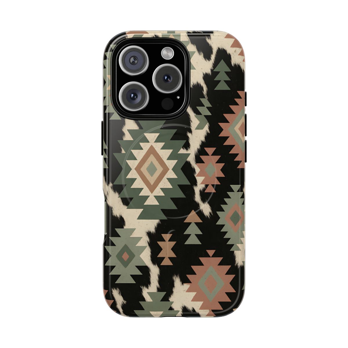 Sage Aztec + Cowhide Magnetic Case