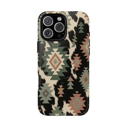 Sage Aztec + Cowhide Magnetic Case