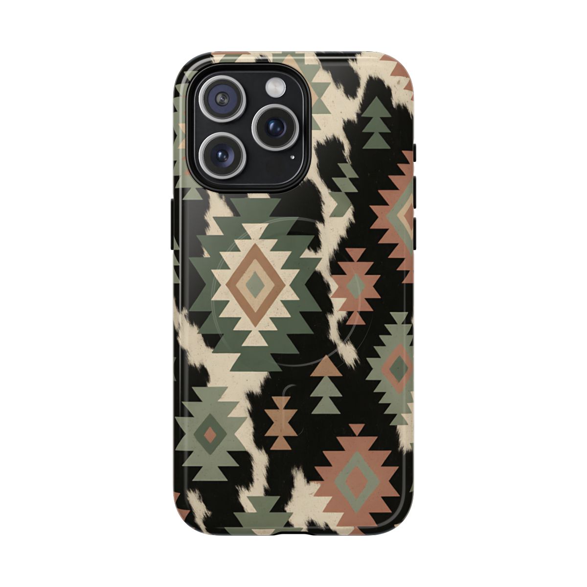 Sage Aztec + Cowhide Magnetic Case