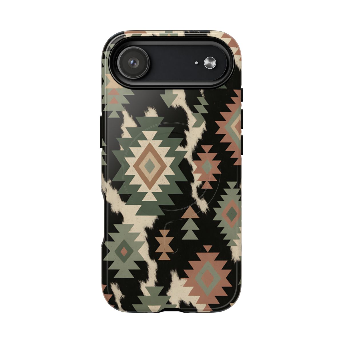 Sage Aztec + Cowhide Magnetic Case