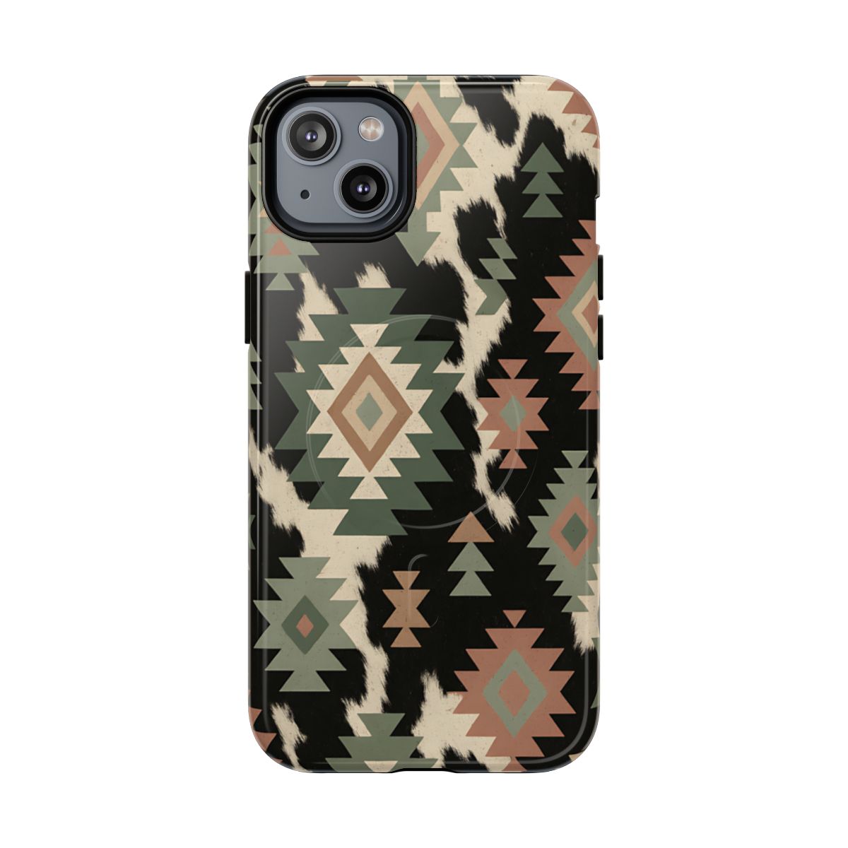 Sage Aztec + Cowhide Magnetic Case