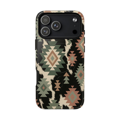 Sage Aztec + Cowhide Magnetic Case