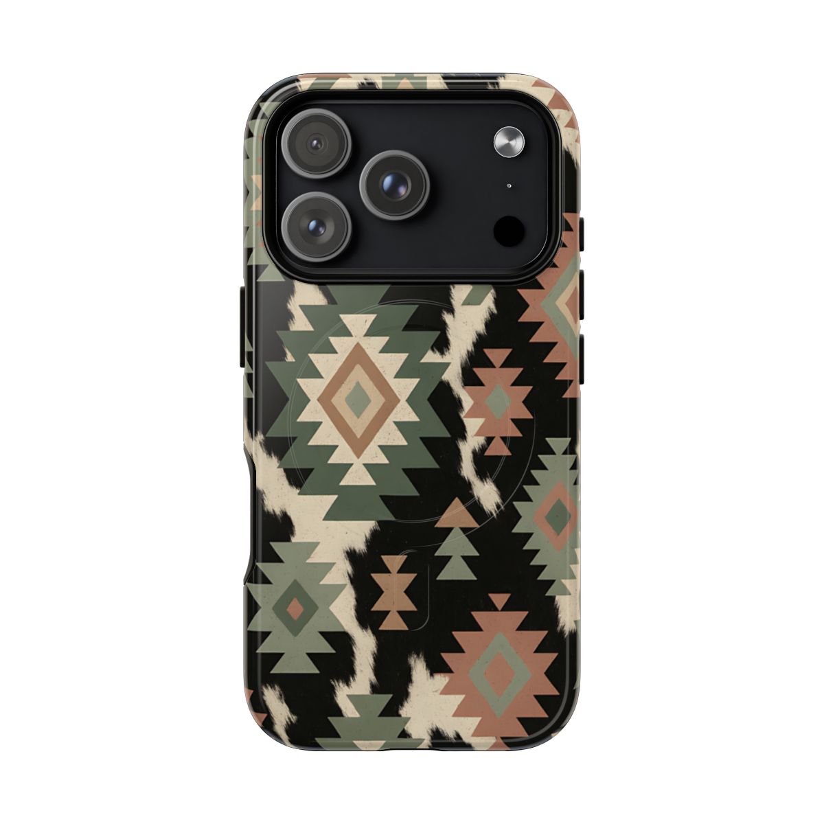 Sage Aztec + Cowhide Magnetic Case