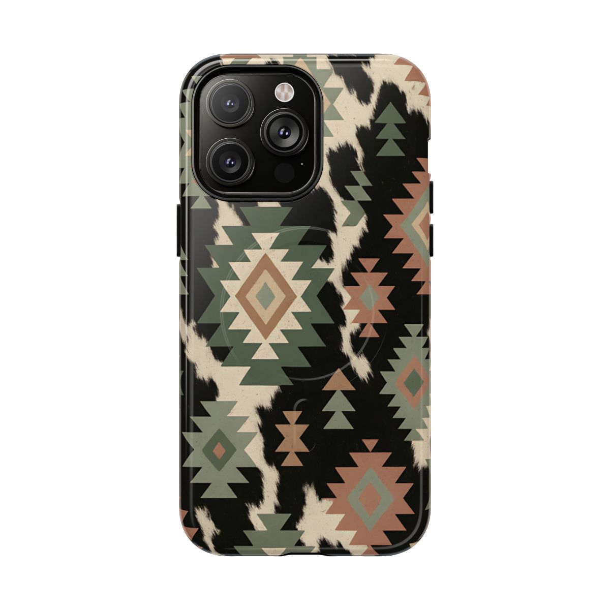 Sage Aztec + Cowhide Magnetic Case