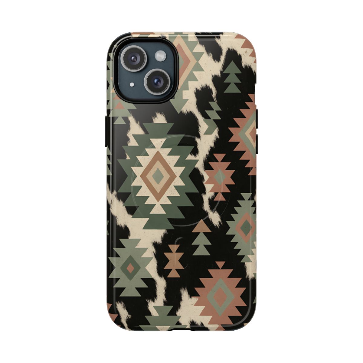 Sage Aztec + Cowhide Magnetic Case