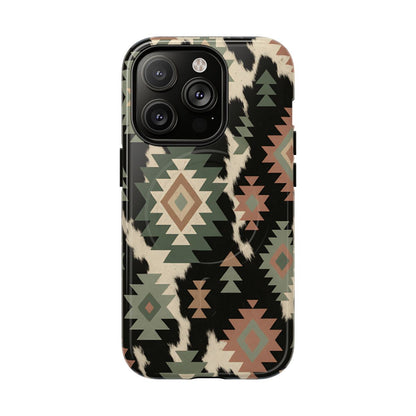 Sage Aztec + Cowhide Magnetic Case
