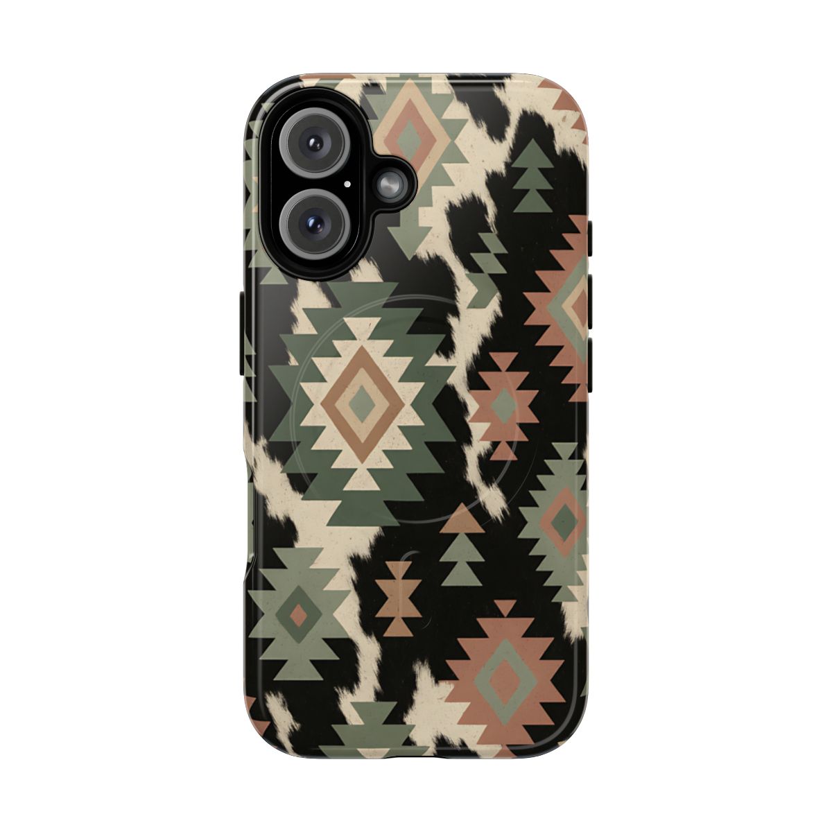 Sage Aztec + Cowhide Magnetic Case