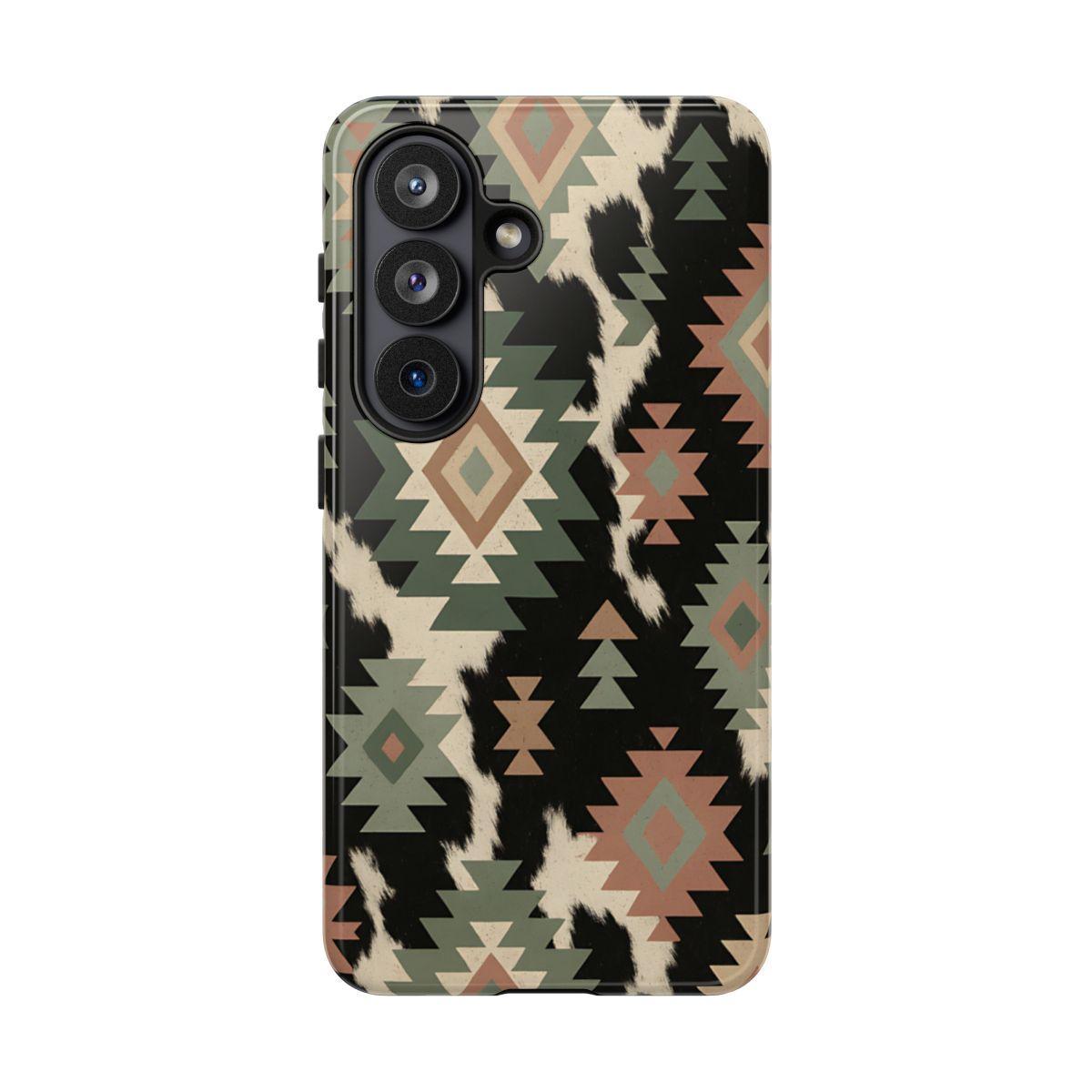 Sage Aztec + Cowhide Tough Case