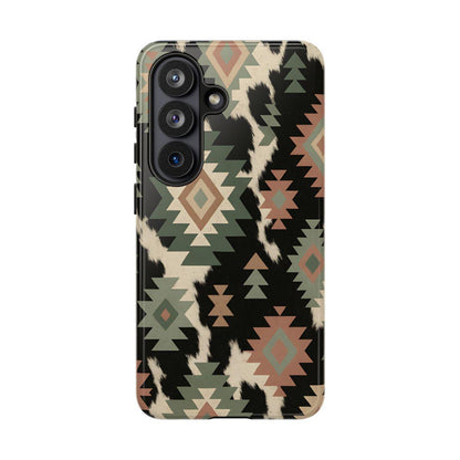 Sage Aztec + Cowhide Tough Case