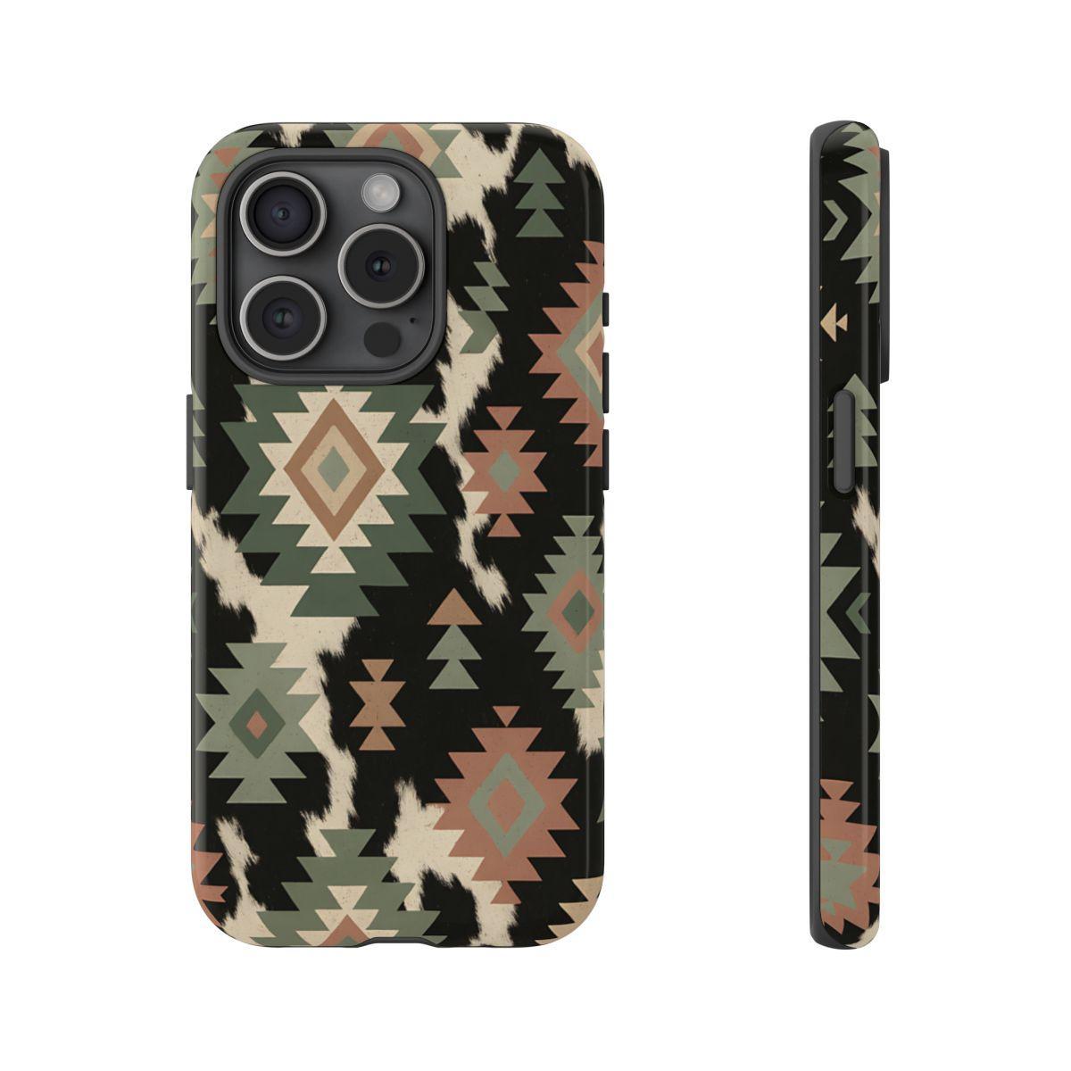 Sage Aztec + Cowhide Tough Case