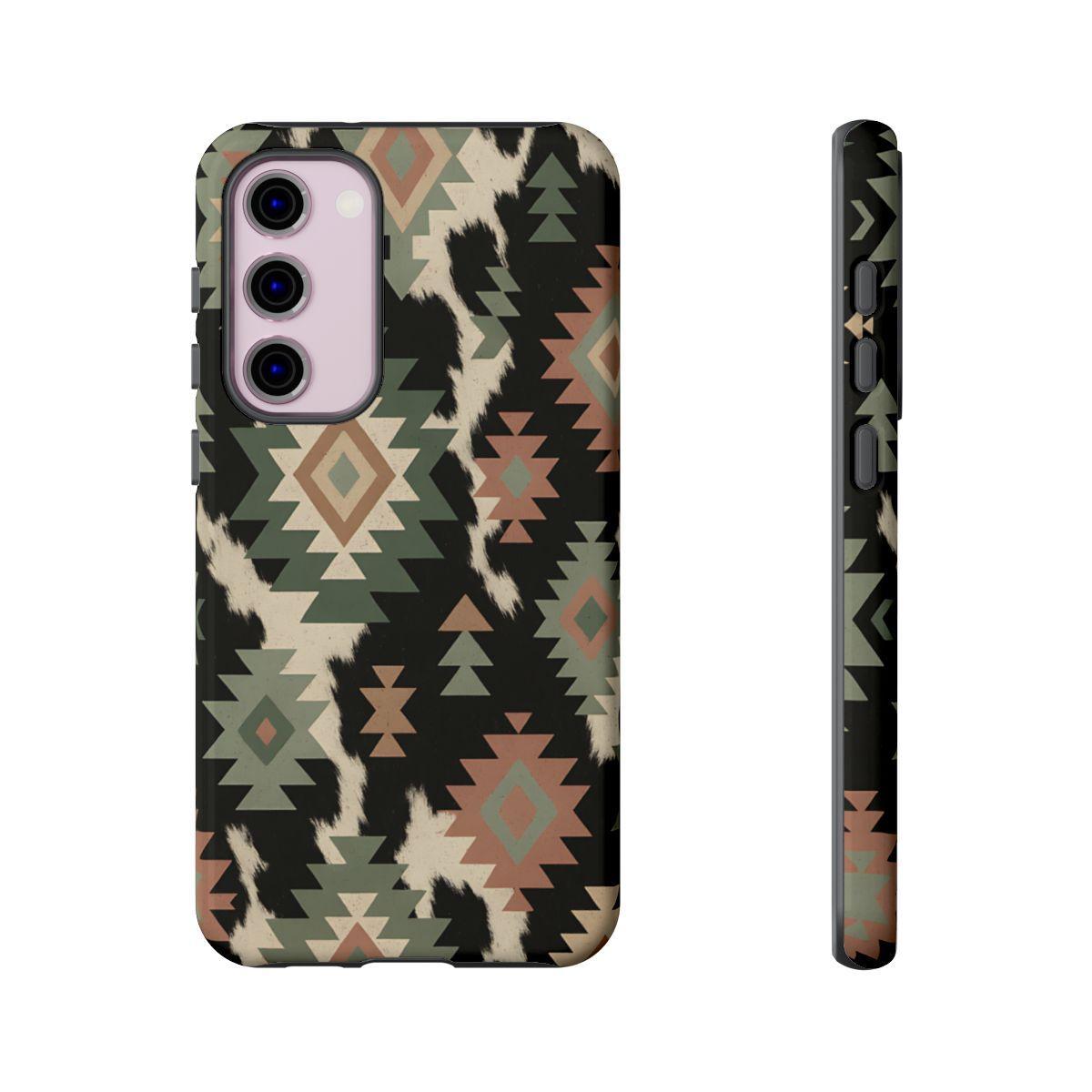 Sage Aztec + Cowhide Tough Case