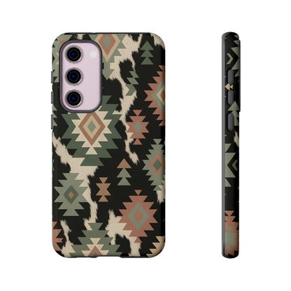 Sage Aztec + Cowhide Tough Case