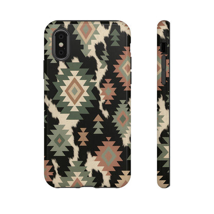 Sage Aztec + Cowhide Tough Case
