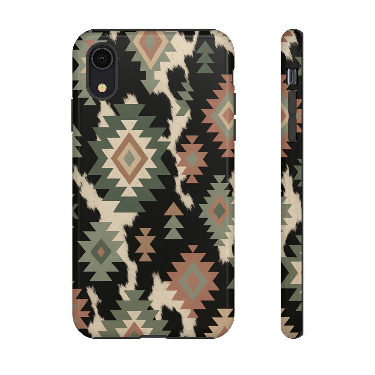 Sage Aztec + Cowhide Tough Case