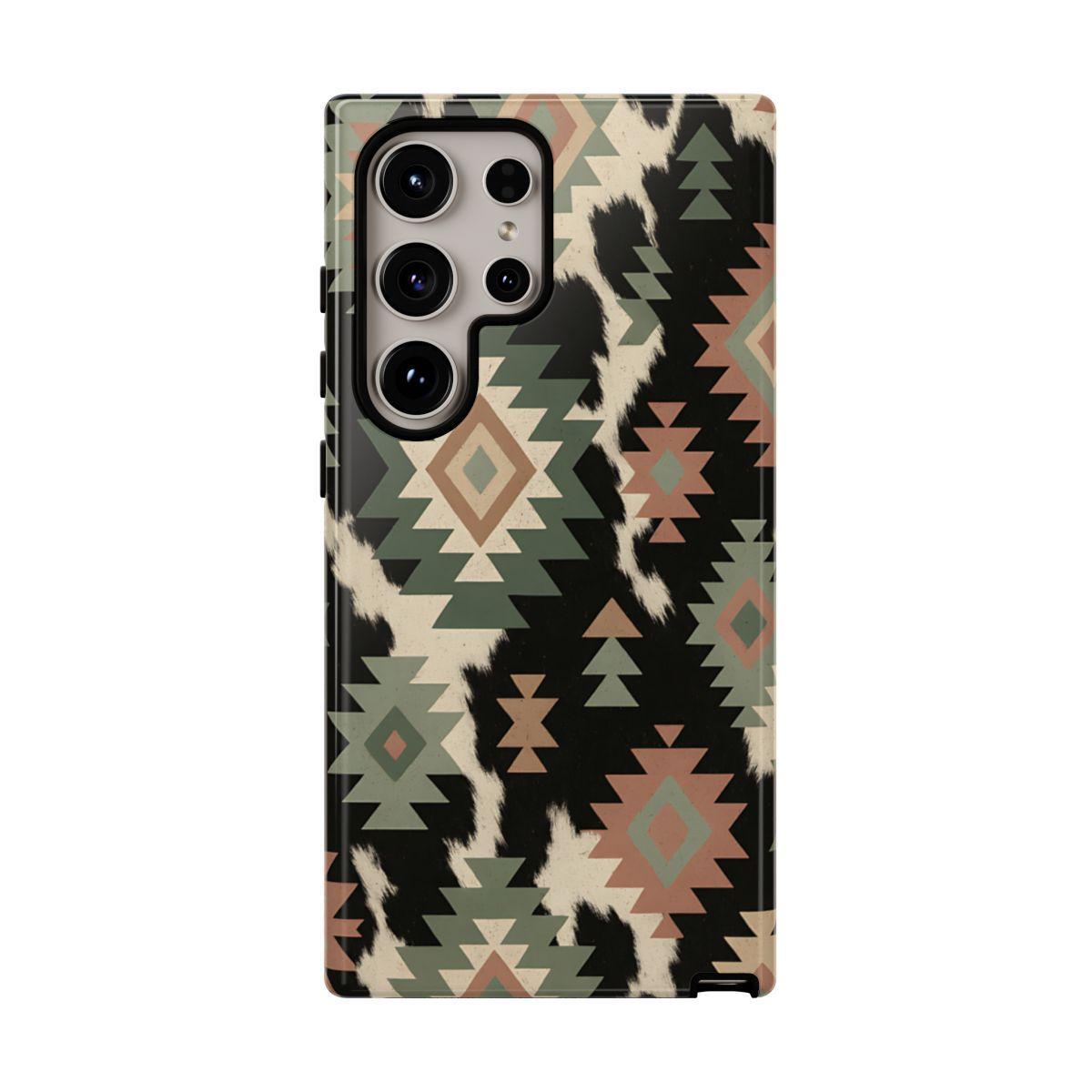 Sage Aztec + Cowhide Tough Case