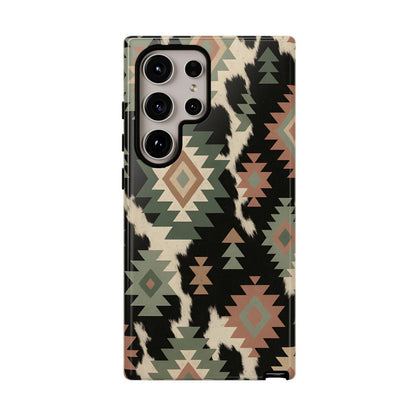Sage Aztec + Cowhide Tough Case