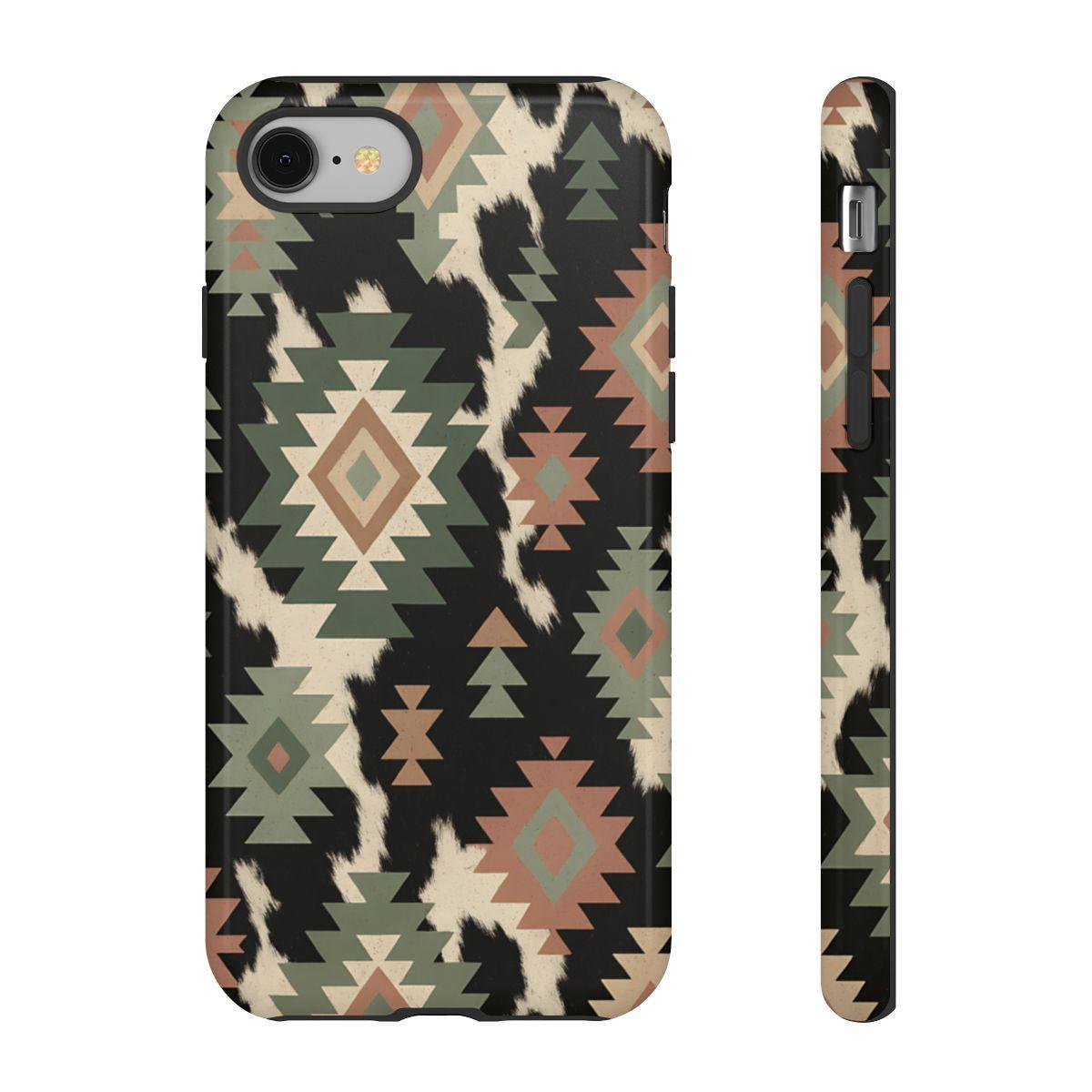 Sage Aztec + Cowhide Tough Case