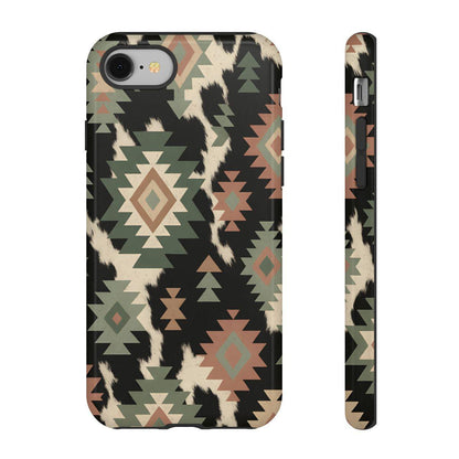 Sage Aztec + Cowhide Tough Case