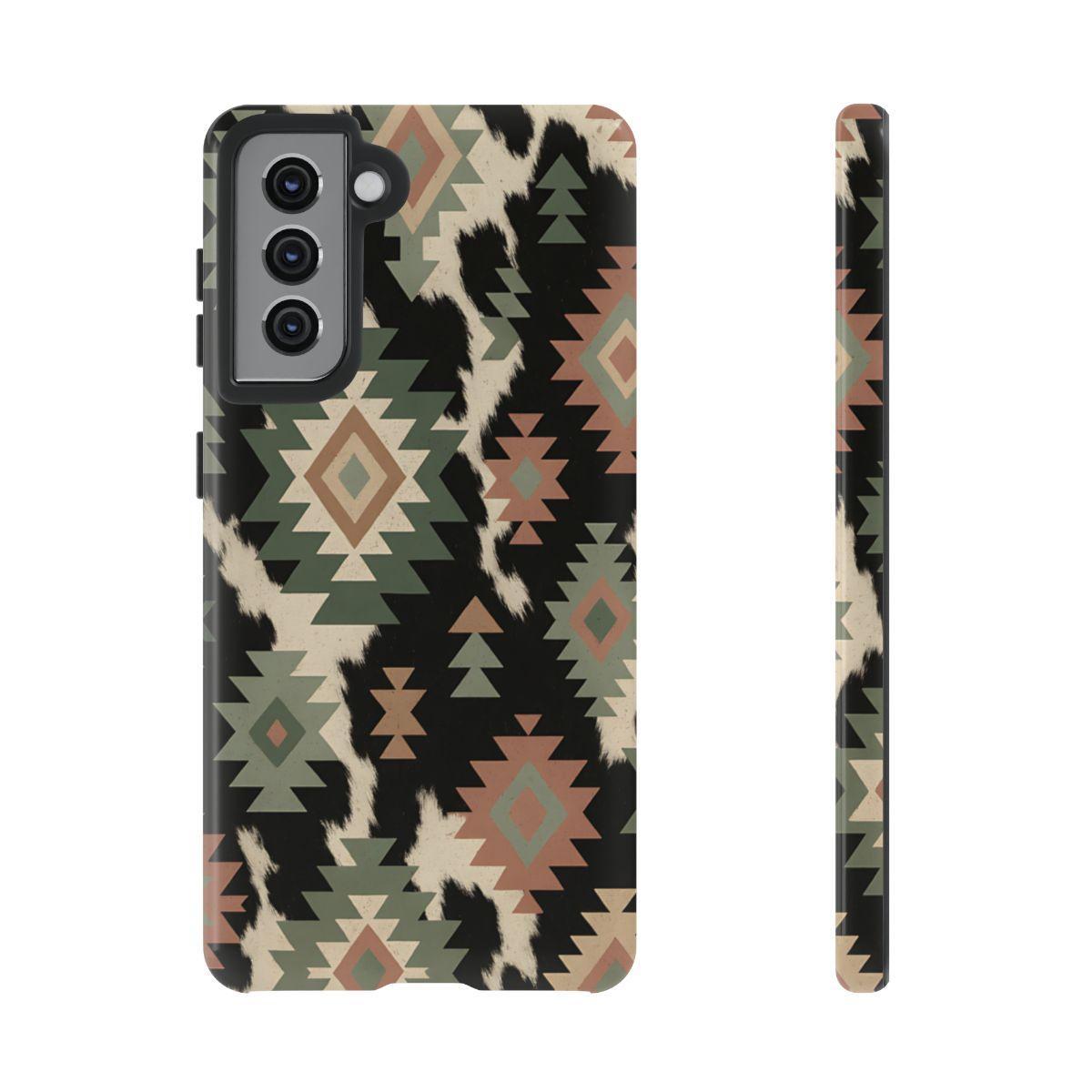Sage Aztec + Cowhide Tough Case