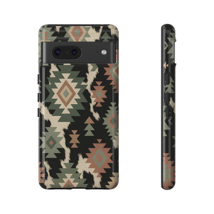 Sage Aztec + Cowhide Tough Case